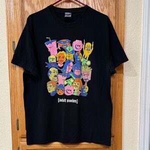 Rare Adult Swim x Carl's Jr/Hardee's/Dr Pepper - Black Graphic T-Shirt - Size L